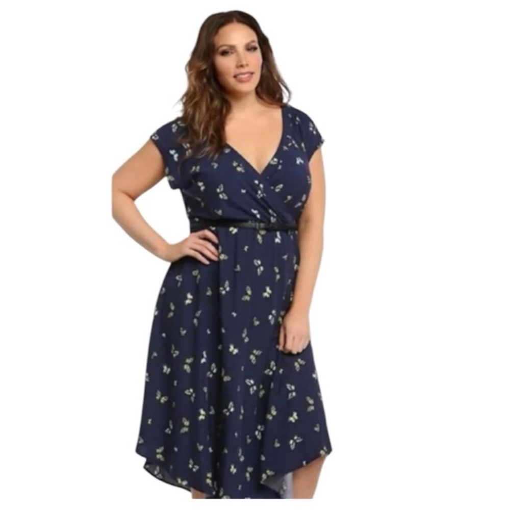torrid Navy Floral Wrap Dress